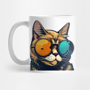 Colourful glasses kitty Mug